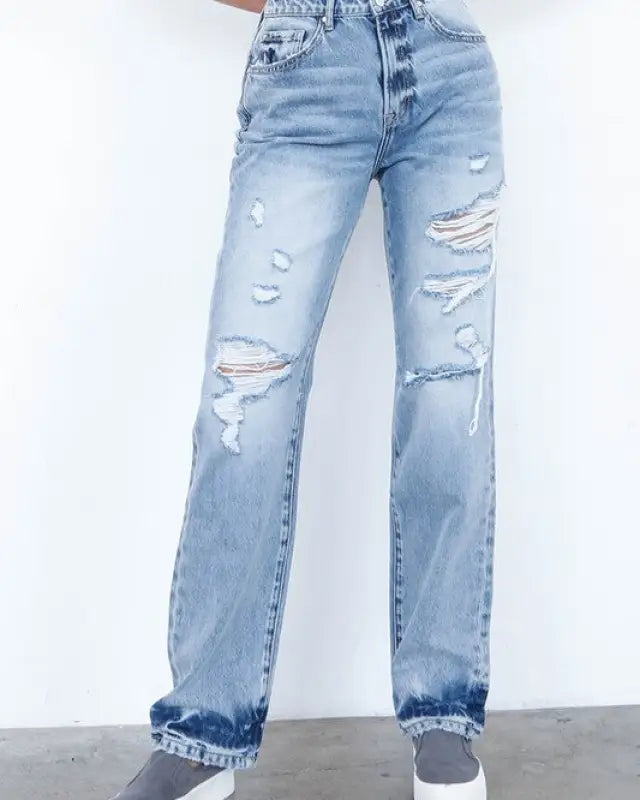 HIGH WAISTED LOOSE STRAIGHT JEANS