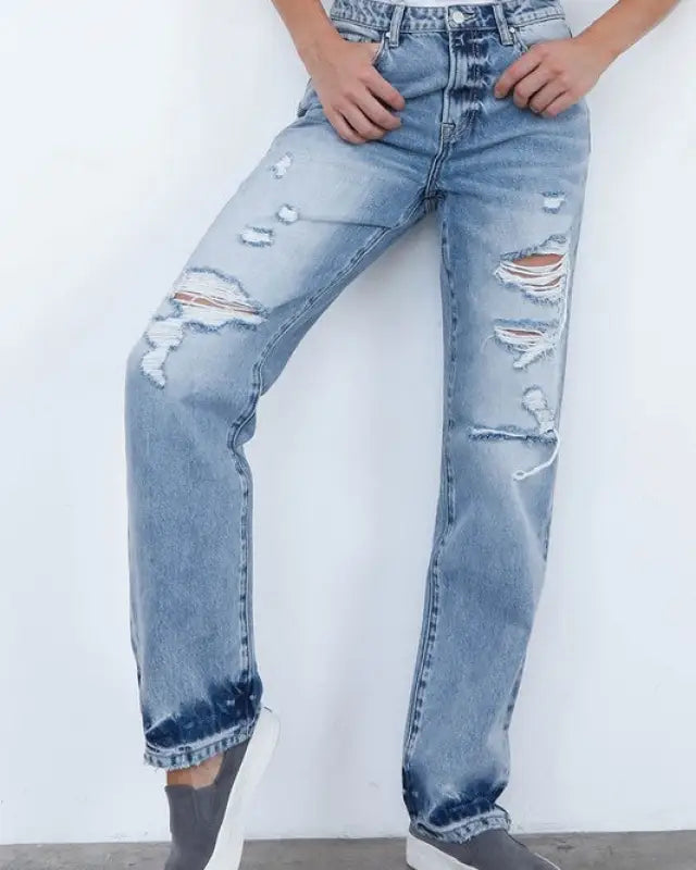 HIGH WAISTED LOOSE STRAIGHT JEANS