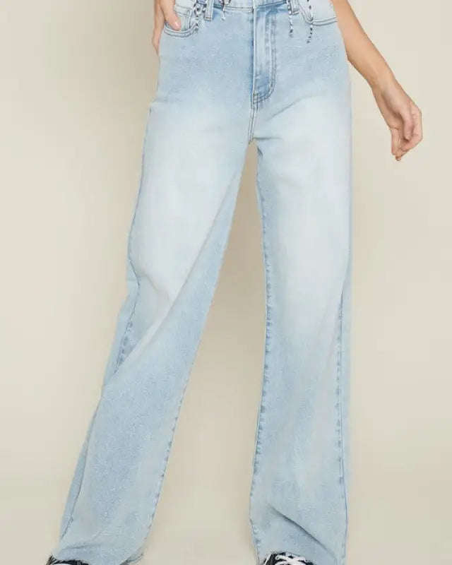 High-Waisted Wide Leg Jeans