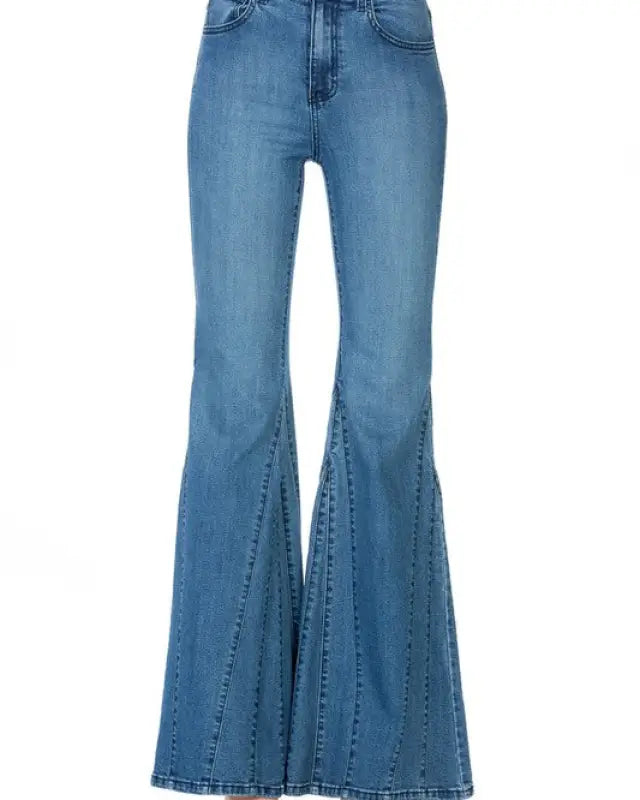 High Waisted Wide Mermaid Flare Denim Jeans