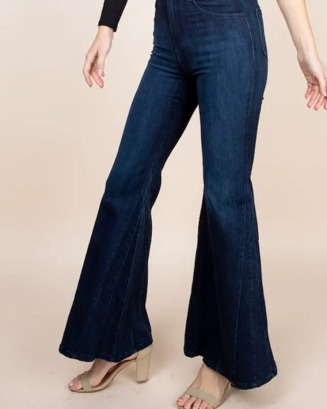 High Waisted Wide Mermaid Flare Denim Jeans