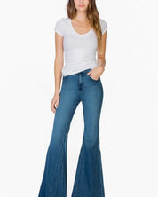 High Waisted Wide Mermaid Flare Denim Jeans