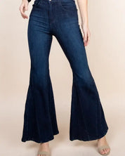 High Waisted Wide Mermaid Flare Denim Jeans