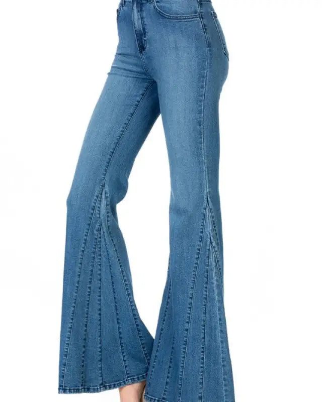 High Waisted Wide Mermaid Flare Denim Jeans