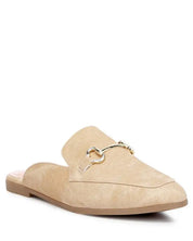 Horsebit Slip On Mules - Beige / US - 5 UK - 3 EU - 36