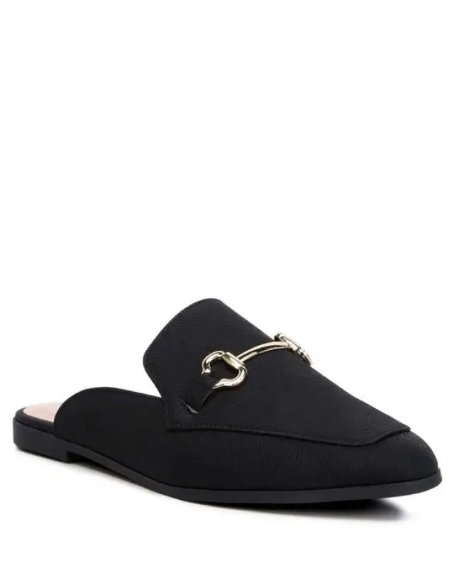 Horsebit Slip On Mules - Black / US - 5 UK - 3 EU - 36