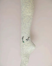 Hummingbird Wool Knee High Socks