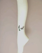 Hummingbird Wool Knee High Socks