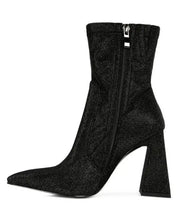 Hustlers Shimmer Block Heeled Ankle Boots