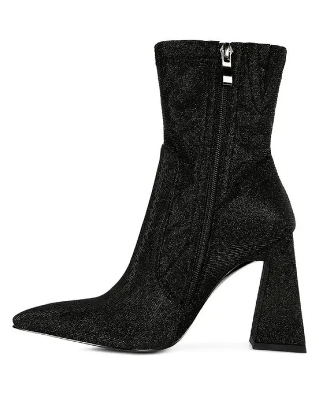 Hustlers Shimmer Block Heeled Ankle Boots