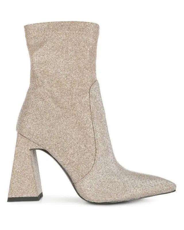 Hustlers Shimmer Block Heeled Ankle Boots