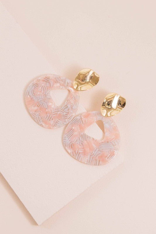 Island Pink Drop Earrings