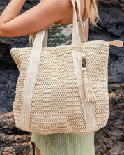 Izola Carry All Tassel Tote - Straw / OneSize