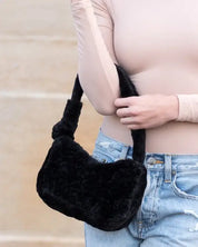 Izzie Plush Shoulder Bag - Black / OneSize