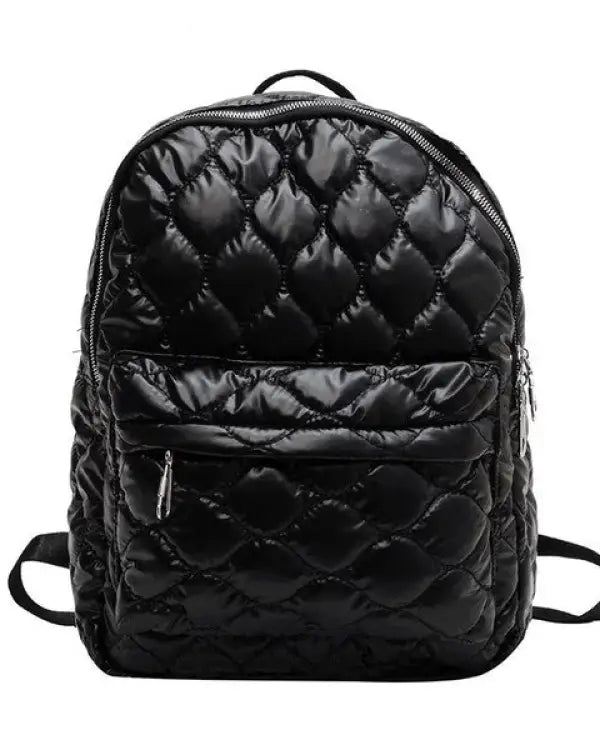 Jade Metallic Puffer Backpack