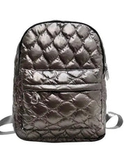 Jade Metallic Puffer Backpack