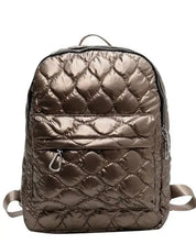 Jade Metallic Puffer Backpack