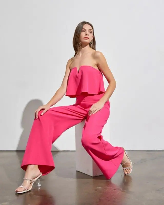 Jamie Off Shoulder Flounce Jumpsuit