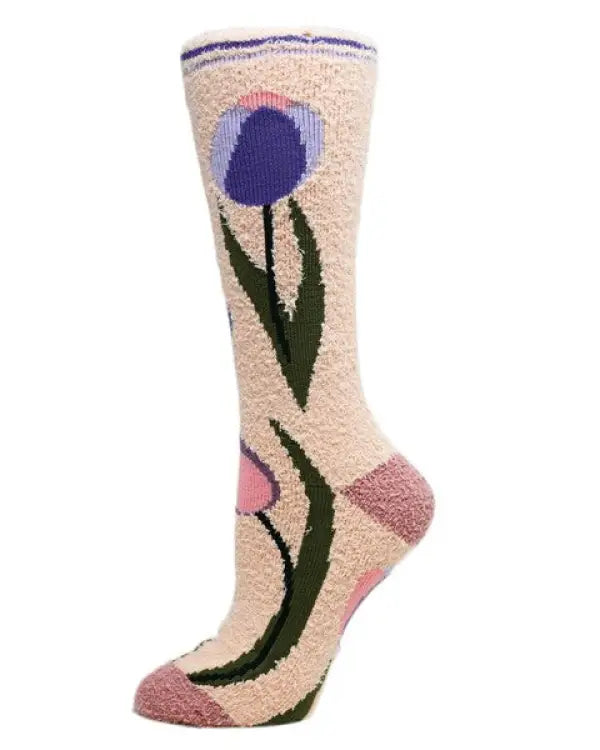 Julia - Women’s fuzzy crew socks multicolor / WS