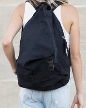 Kai Asymmetric Canvas Backpack - Black / OneSize