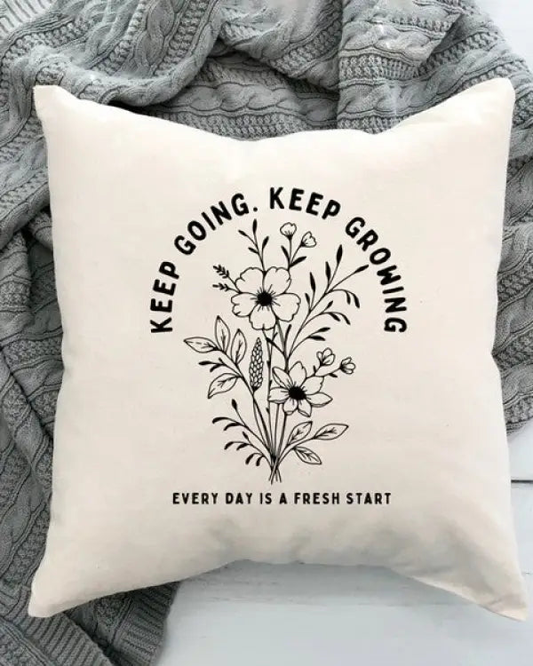 Keep Going Growing Pillow Cover - Natural / 18x18