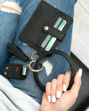 Key Ring ID Wallet Bracelet - Black / OneSize