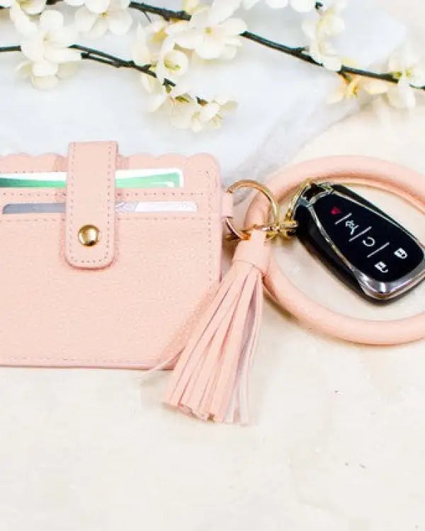 Key Ring ID Wallet Bracelet - Blush / OneSize