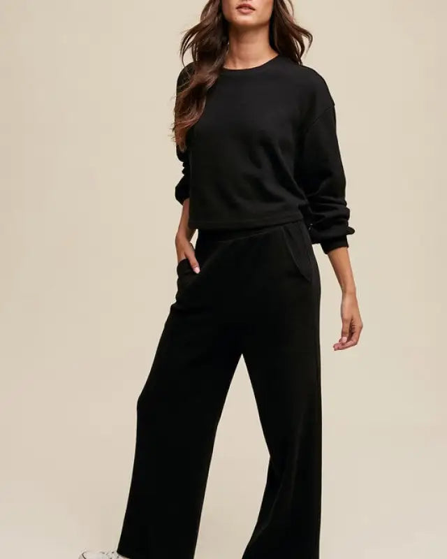 Knit Sweat Top and Pants Athleisure Lounge Sets