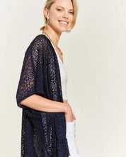 LACE OVER SIZE RUFFLE KIMONO