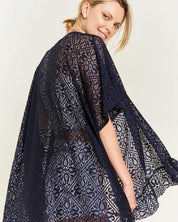 LACE OVER SIZE RUFFLE KIMONO