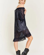 LACE OVER SIZE RUFFLE KIMONO