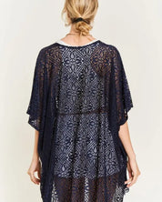 LACE OVER SIZE RUFFLE KIMONO