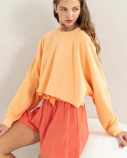 Laid Back Crop Sweatshirt - ORANGE / S