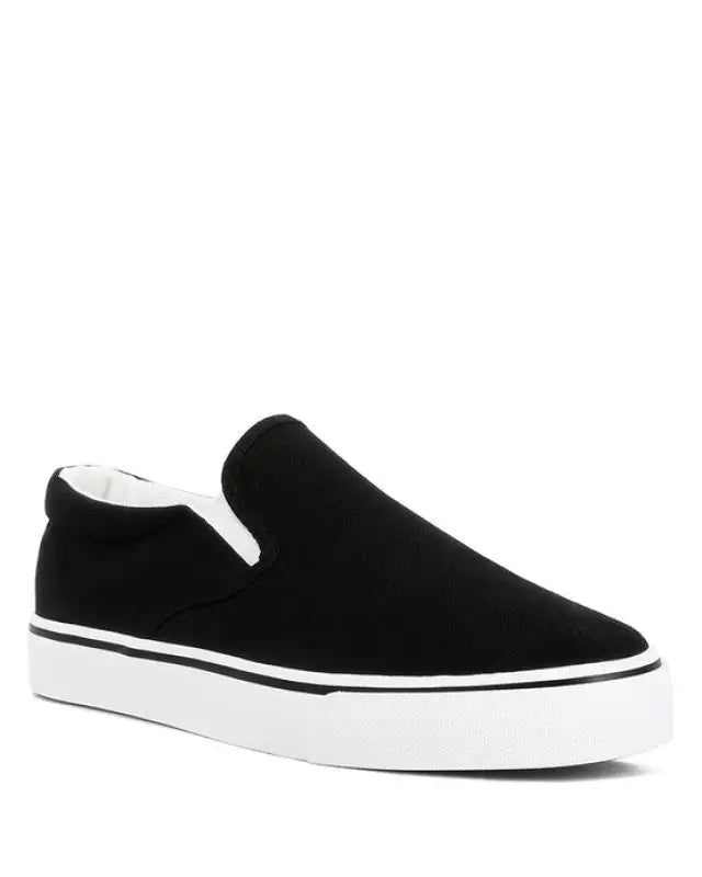 Laszlo Canvas Slip On Sneakers - Black / 5