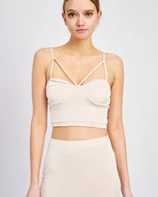 LATICCE FRONT CROPPED CAMI