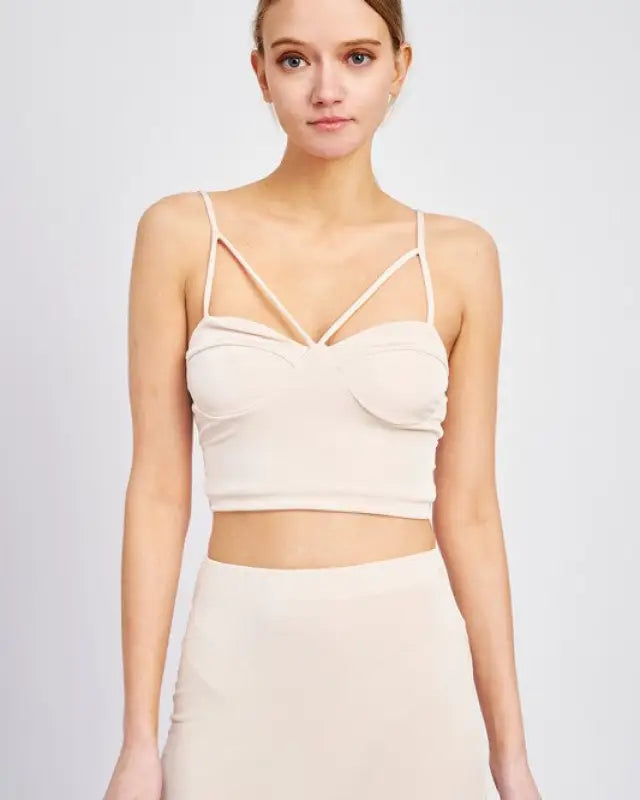 LATICCE FRONT CROPPED CAMI