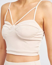 LATICCE FRONT CROPPED CAMI