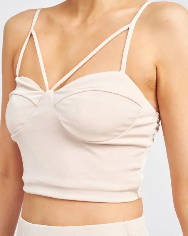 LATICCE FRONT CROPPED CAMI