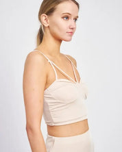 LATICCE FRONT CROPPED CAMI