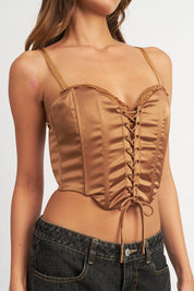 Layered Lace And Satin Corset