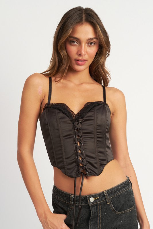 Layered Lace And Satin Corset