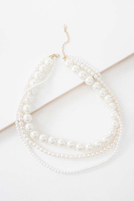 Layered Pearl Necklace - OS