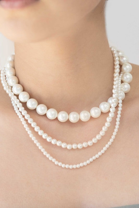 Layered Pearl Necklace - OS
