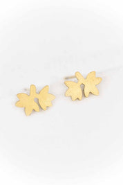 Leaf Stud Earrings - Gold / OS