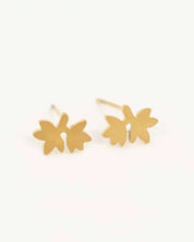 Leaf Stud Earrings - Gold / OS