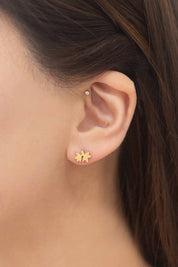 Leaf Stud Earrings - Gold / OS