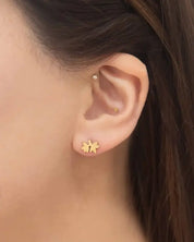 Leaf Stud Earrings - Gold / OS