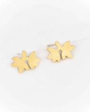 Leaf Stud Earrings - Gold / OS