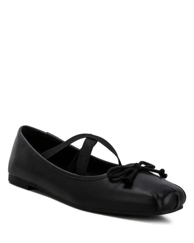 Leina Recycled Faux Leather Ballet Flats - Black / US - 5 UK - 3 EU - 36