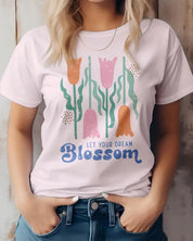 Let Your Dream Bloom Boho Graphic Tee - Soft Pink / S